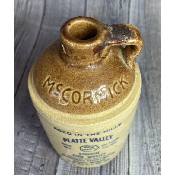 Vintage McCormick Platte Valley Corn Whiskey Stoneware Jug - Picture 2 of 8
